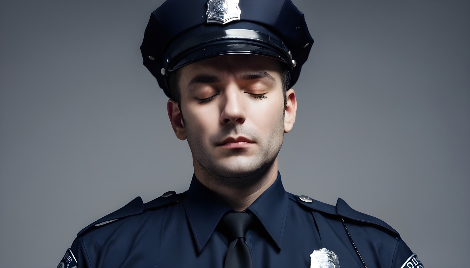 man-dressed-in-police-uniform-with-closed-eyes